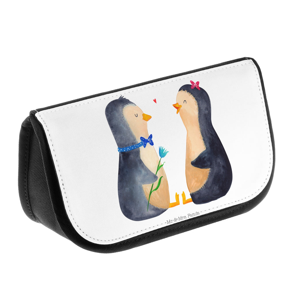 Kosmetiktasche Pinguin Pärchen Kosmetikbeutel, Kulturtasche, Kulturbeutel, Schminktasche, Make-Up Tasche, Pinguin, Pinguine, Liebe, Liebespaar, Liebesbeweis, Liebesgeschenk, Verlobung, Jahrestag, Hochzeitstag, Hochzeit, Hochzeitsgeschenk, große Liebe, Traumpaar
