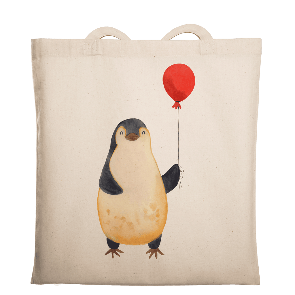 Tragetasche Pinguin Luftballon Beuteltasche, Beutel, Einkaufstasche, Jutebeutel, Stoffbeutel, Pinguin, Pinguine, Luftballon, Tagträume, Lebenslust, Geschenk Freundin, Geschenkidee, beste Freundin, Motivation, Neustart, neues Leben, Liebe, Glück