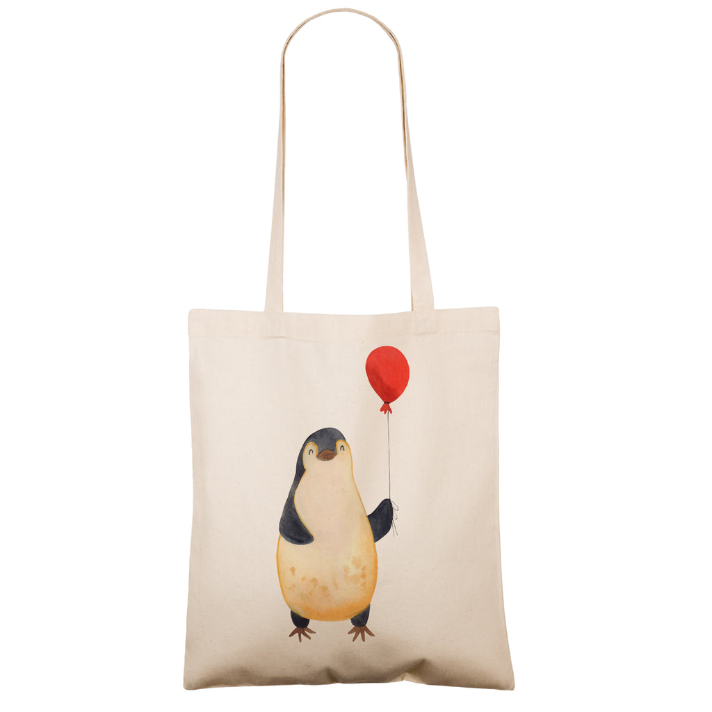 Tragetasche Pinguin Luftballon Beuteltasche, Beutel, Einkaufstasche, Jutebeutel, Stoffbeutel, Pinguin, Pinguine, Luftballon, Tagträume, Lebenslust, Geschenk Freundin, Geschenkidee, beste Freundin, Motivation, Neustart, neues Leben, Liebe, Glück