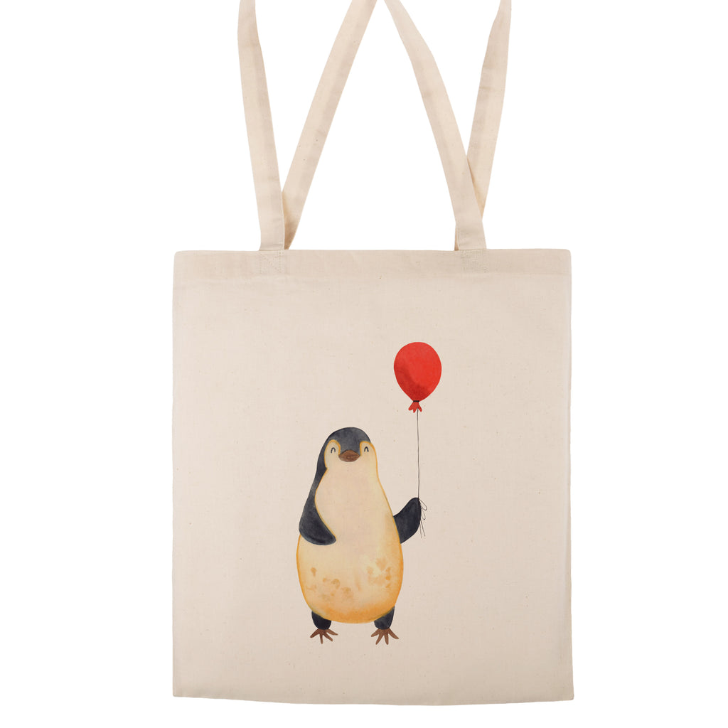 Tragetasche Pinguin Luftballon Beuteltasche, Beutel, Einkaufstasche, Jutebeutel, Stoffbeutel, Pinguin, Pinguine, Luftballon, Tagträume, Lebenslust, Geschenk Freundin, Geschenkidee, beste Freundin, Motivation, Neustart, neues Leben, Liebe, Glück