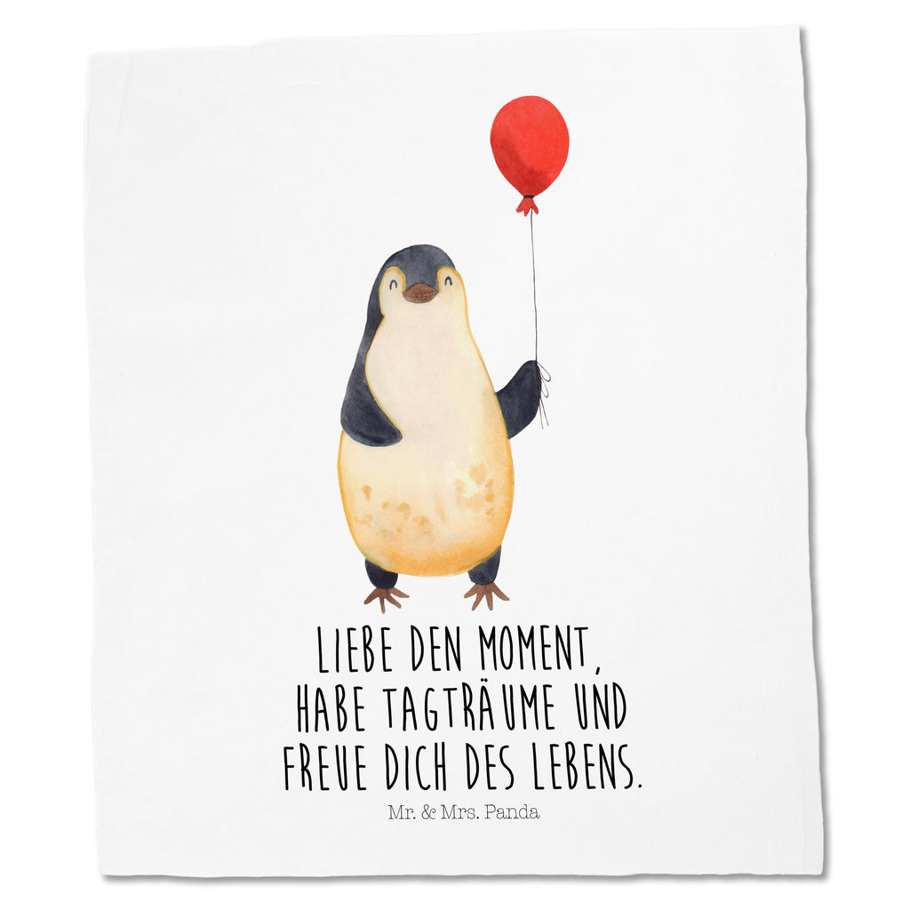 Tragetasche Pinguin Luftballon Beuteltasche, Beutel, Einkaufstasche, Jutebeutel, Stoffbeutel, Pinguin, Pinguine, Luftballon, Tagträume, Lebenslust, Geschenk Freundin, Geschenkidee, beste Freundin, Motivation, Neustart, neues Leben, Liebe, Glück