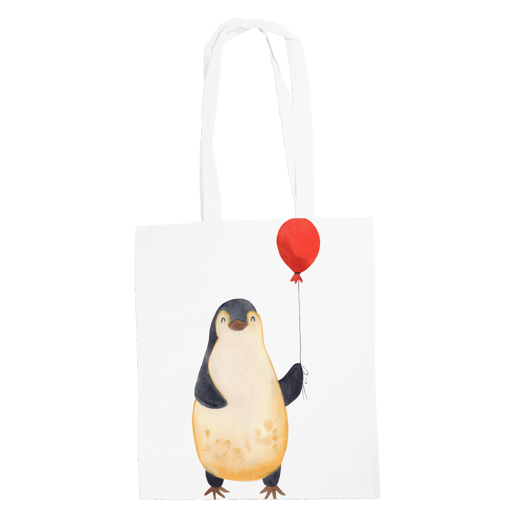 Tragetasche Pinguin Luftballon Beuteltasche, Beutel, Einkaufstasche, Jutebeutel, Stoffbeutel, Pinguin, Pinguine, Luftballon, Tagträume, Lebenslust, Geschenk Freundin, Geschenkidee, beste Freundin, Motivation, Neustart, neues Leben, Liebe, Glück