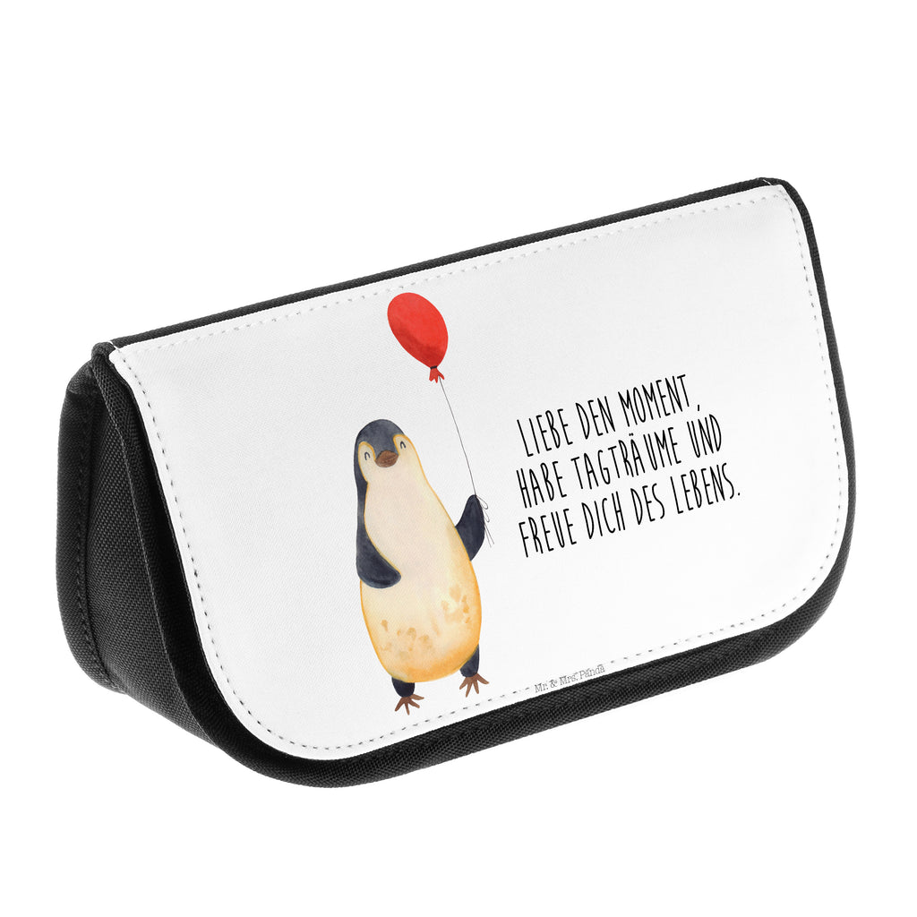 Kosmetiktasche Pinguin Luftballon Kosmetikbeutel, Kulturtasche, Kulturbeutel, Schminktasche, Make-Up Tasche, Pinguin, Pinguine, Luftballon, Tagträume, Lebenslust, Geschenk Freundin, Geschenkidee, beste Freundin, Motivation, Neustart, neues Leben, Liebe, Glück