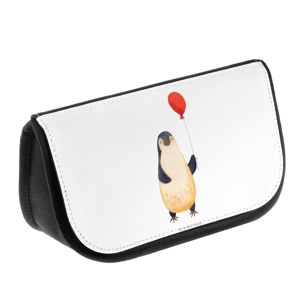 Kosmetiktasche Pinguin Luftballon Kosmetikbeutel, Kulturtasche, Kulturbeutel, Schminktasche, Make-Up Tasche, Pinguin, Pinguine, Luftballon, Tagträume, Lebenslust, Geschenk Freundin, Geschenkidee, beste Freundin, Motivation, Neustart, neues Leben, Liebe, Glück