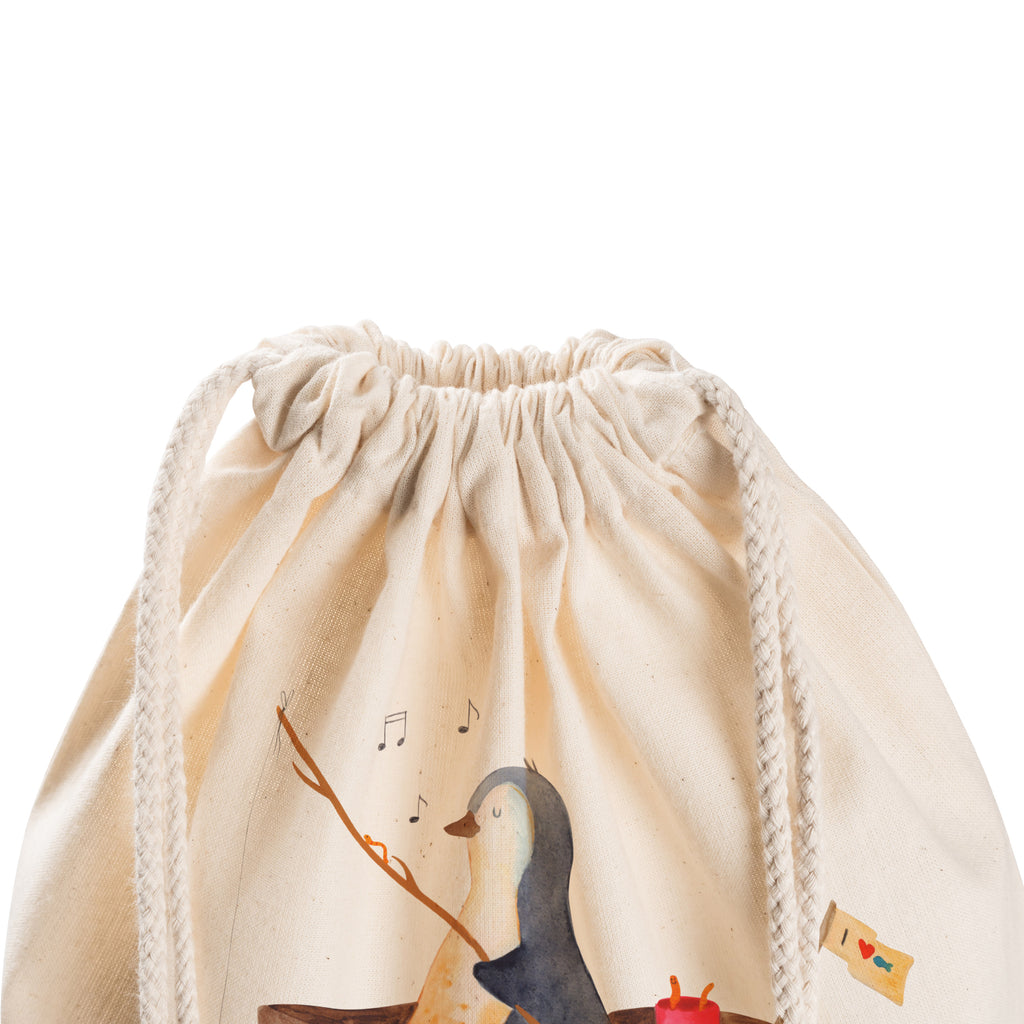 Sportbeutel Pinguin Angelboot Turnbeutel, Beutel, Sporttasche, Tasche, Stoffbeutel, Pinguin, Pinguine, Angeln, Boot, Angelboot, Lebenslust, Leben, genießen, Motivation, Neustart, Neuanfang, Trennung, Scheidung, Geschenkidee Liebeskummer