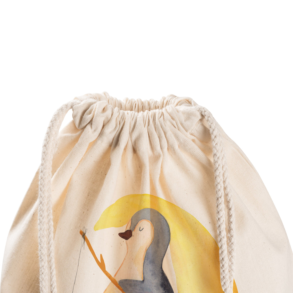 Sportbeutel Pinguin Mond Turnbeutel, Beutel, Sporttasche, Tasche, Stoffbeutel, Pinguin, Pinguine, Spruch, schlafen, Nachtruhe, Einschlafen, Schlafzimmer, Schlafstörungen, Gästezimmer