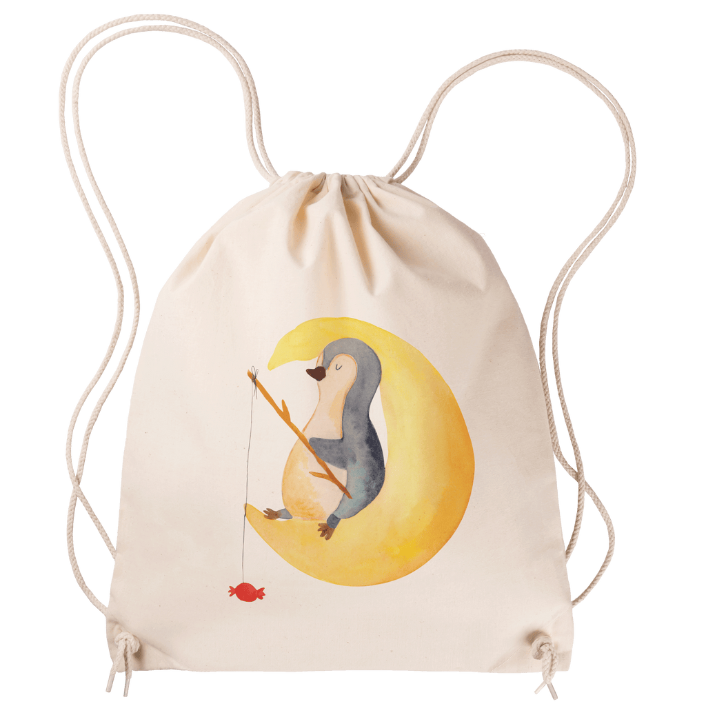 Sportbeutel Pinguin Mond Turnbeutel, Beutel, Sporttasche, Tasche, Stoffbeutel, Pinguin, Pinguine, Spruch, schlafen, Nachtruhe, Einschlafen, Schlafzimmer, Schlafstörungen, Gästezimmer