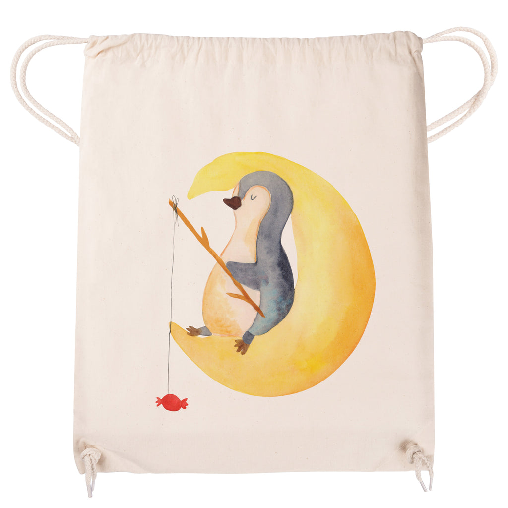 Sportbeutel Pinguin Mond Turnbeutel, Beutel, Sporttasche, Tasche, Stoffbeutel, Pinguin, Pinguine, Spruch, schlafen, Nachtruhe, Einschlafen, Schlafzimmer, Schlafstörungen, Gästezimmer