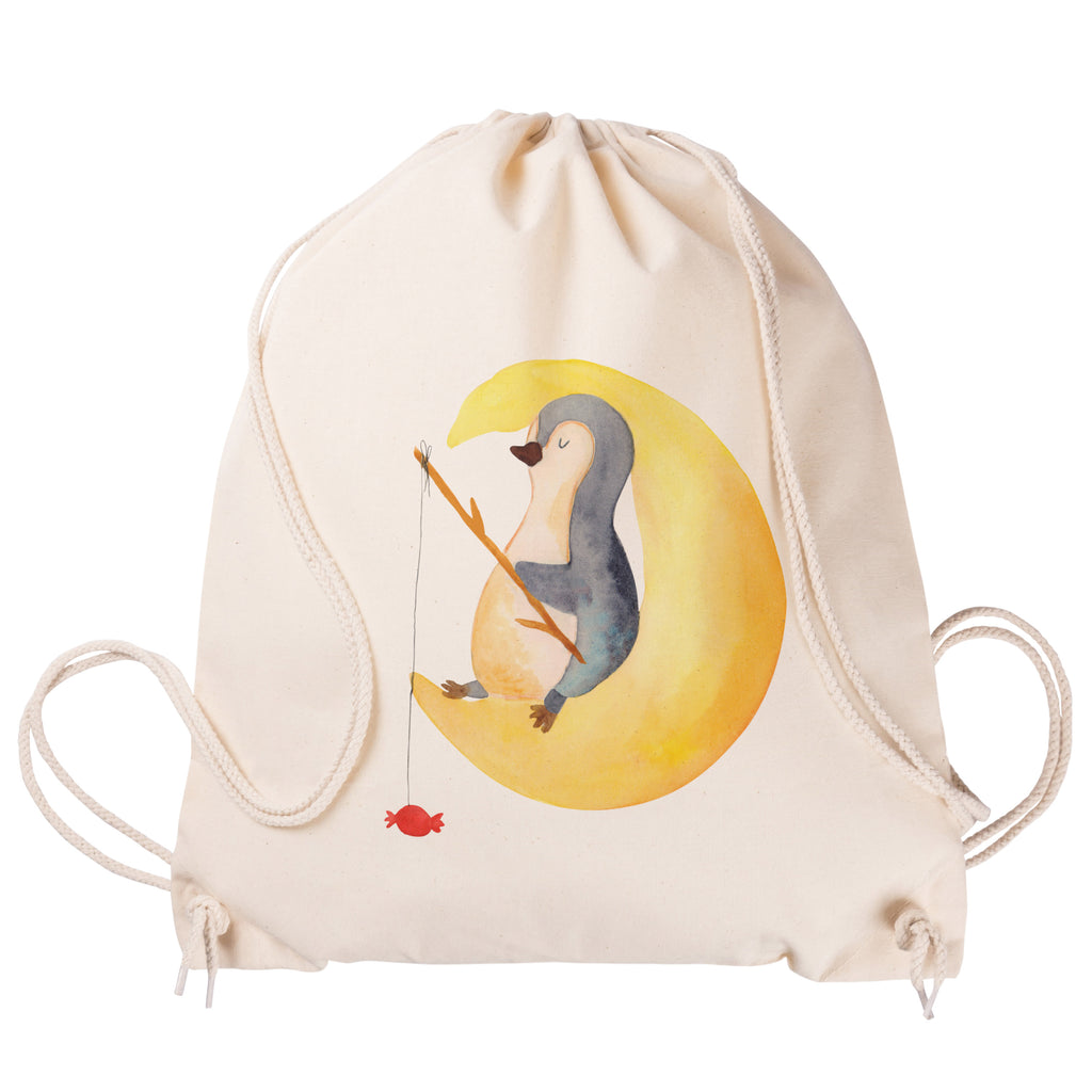 Sportbeutel Pinguin Mond Turnbeutel, Beutel, Sporttasche, Tasche, Stoffbeutel, Pinguin, Pinguine, Spruch, schlafen, Nachtruhe, Einschlafen, Schlafzimmer, Schlafstörungen, Gästezimmer