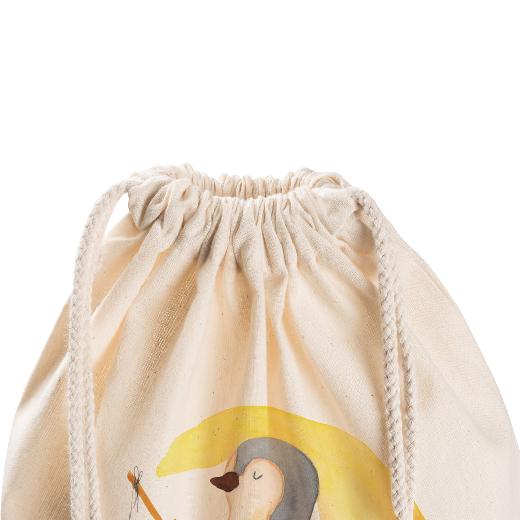 Sportbeutel Pinguin Mond Turnbeutel, Beutel, Sporttasche, Tasche, Stoffbeutel, Pinguin, Pinguine, Spruch, schlafen, Nachtruhe, Einschlafen, Schlafzimmer, Schlafstörungen, Gästezimmer