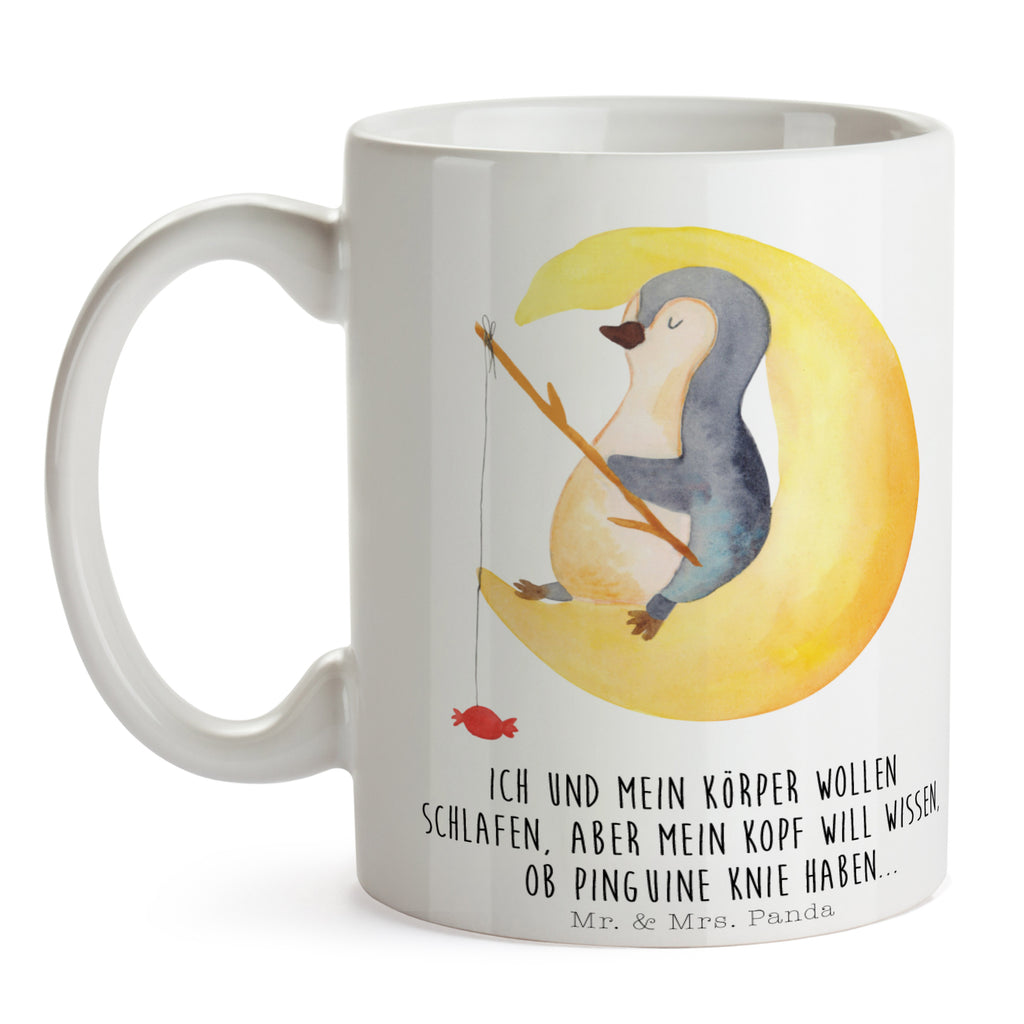 Tasse Pinguin Mond Pinguin, Pinguine, Spruch, schlafen, Nachtruhe, Einschlafen, Schlafzimmer, Schlafstörungen, Gästezimmer,	 Becher, Kaffeetasse, Kaffeebecher, Tee, Frühstück, Büro  Pinguin