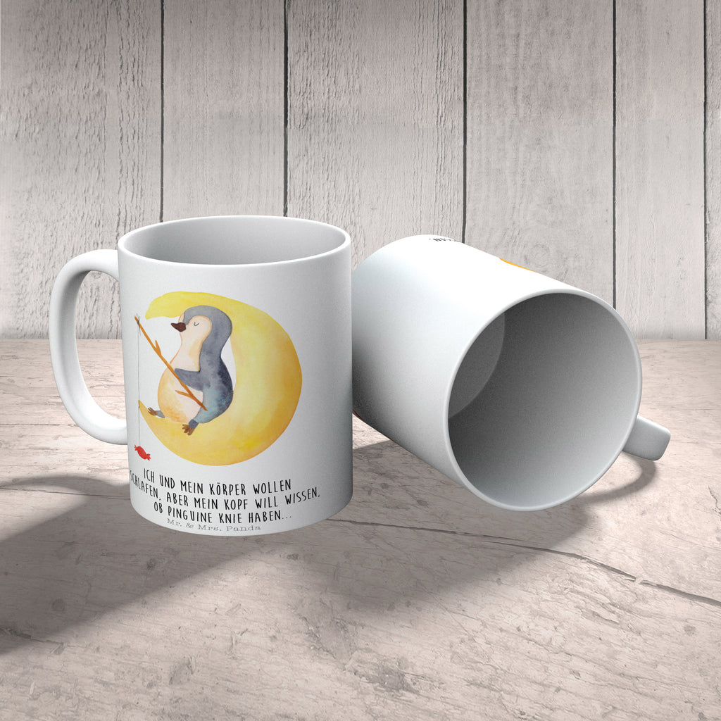Tasse Pinguin Mond Pinguin, Pinguine, Spruch, schlafen, Nachtruhe, Einschlafen, Schlafzimmer, Schlafstörungen, Gästezimmer,	 Becher, Kaffeetasse, Kaffeebecher, Tee, Frühstück, Büro  Pinguin