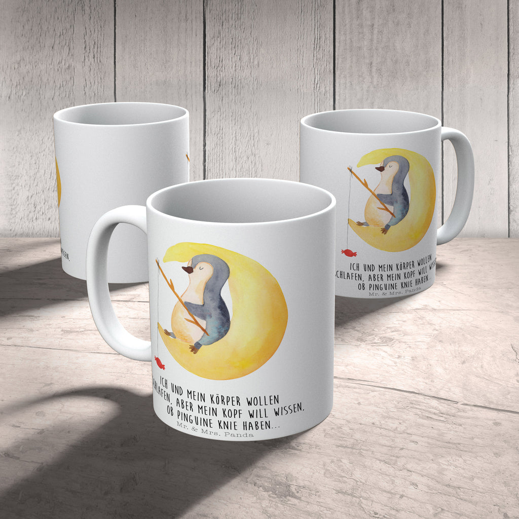Tasse Pinguin Mond Pinguin, Pinguine, Spruch, schlafen, Nachtruhe, Einschlafen, Schlafzimmer, Schlafstörungen, Gästezimmer,	 Becher, Kaffeetasse, Kaffeebecher, Tee, Frühstück, Büro  Pinguin