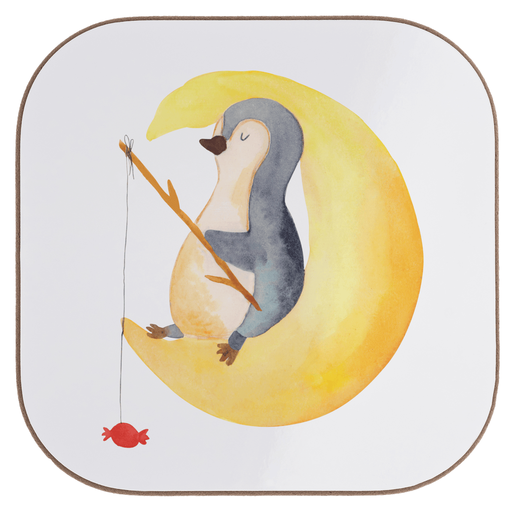 Quadratische Untersetzer Pinguin Mond Bierdeckel, Glasuntersetzer, Untersetzer Gläser, Getränkeuntersetzer, Pinguin, Pinguine, Spruch, schlafen, Nachtruhe, Einschlafen, Schlafzimmer, Schlafstörungen, Gästezimmer