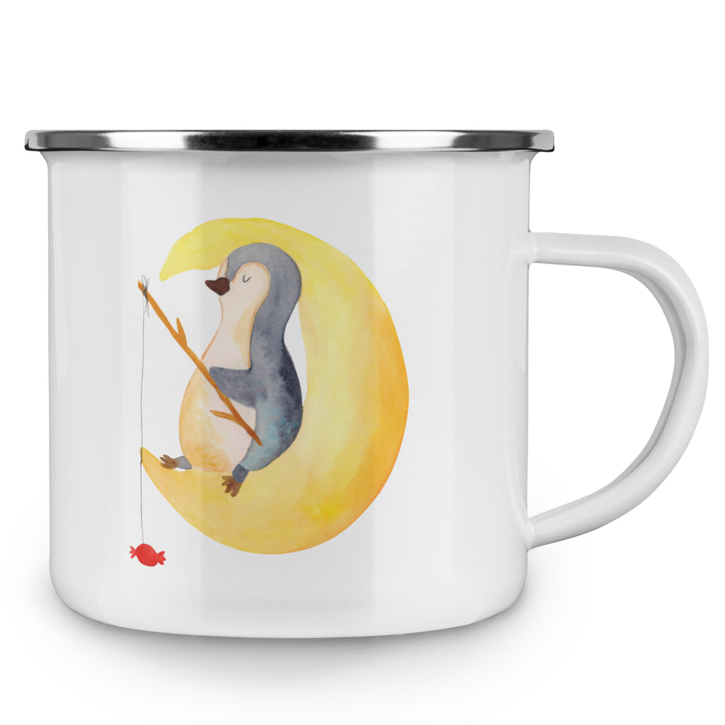 Camping Emaille Tasse Pinguin Mond Campingtasse, Trinkbecher, Metalltasse, Outdoor Tasse, Emaille Trinkbecher, Blechtasse Outdoor, Emaille Campingbecher, Edelstahl Trinkbecher, Metalltasse für Camping, Kaffee Blechtasse, Camping Tasse Metall, Pinguin, Pinguine, Spruch, schlafen, Nachtruhe, Einschlafen, Schlafzimmer, Schlafstörungen, Gästezimmer