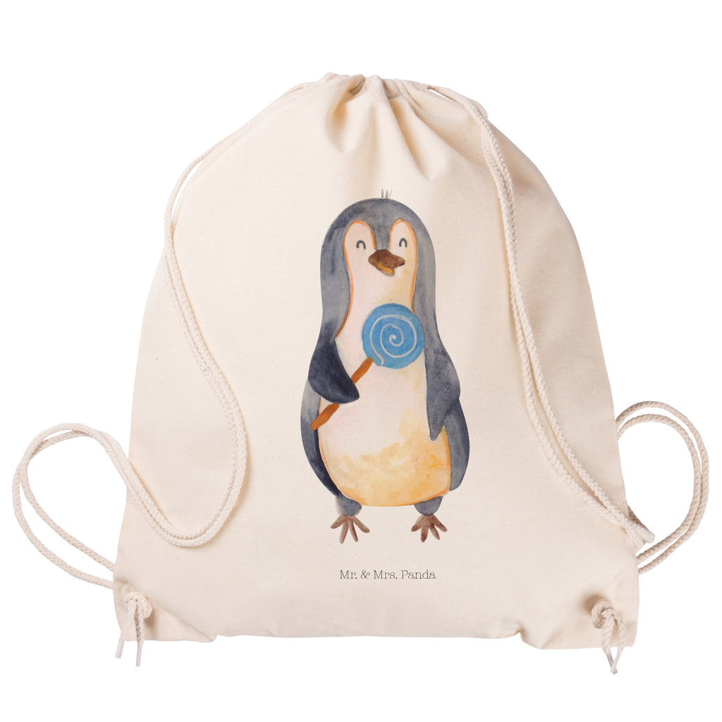 Sportbeutel Pinguin Lolli Turnbeutel, Beutel, Sporttasche, Tasche, Stoffbeutel, Pinguin, Pinguine, Lolli, Süßigkeiten, Blödsinn, Spruch, Rebell, Gauner, Ganove, Rabauke