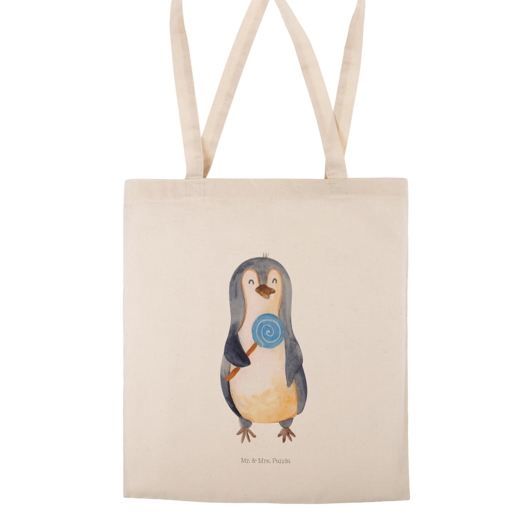 Tragetasche Pinguin Lolli Beuteltasche, Beutel, Einkaufstasche, Jutebeutel, Stoffbeutel, Pinguin, Pinguine, Lolli, Süßigkeiten, Blödsinn, Spruch, Rebell, Gauner, Ganove, Rabauke