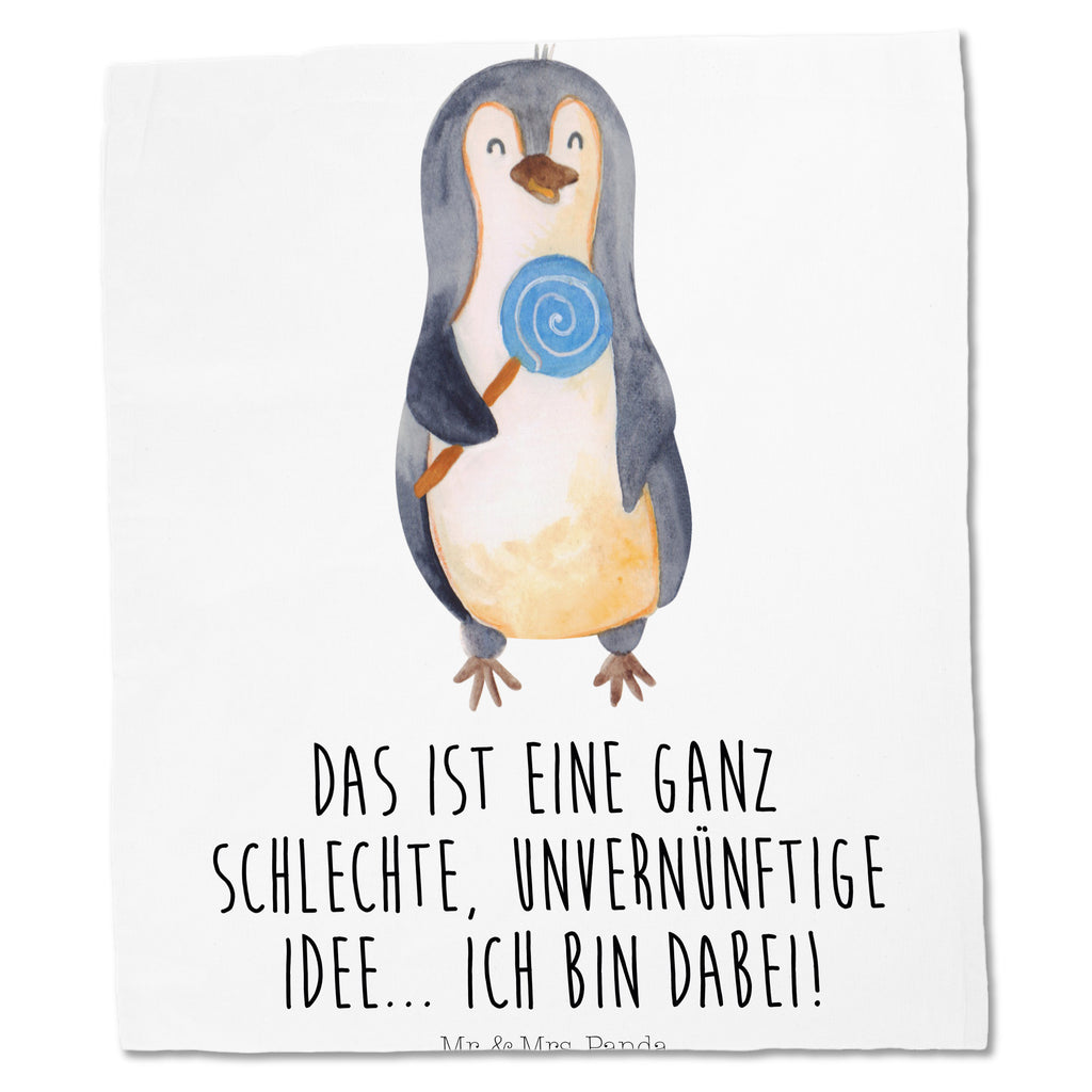 Tragetasche Pinguin Lolli Beuteltasche, Beutel, Einkaufstasche, Jutebeutel, Stoffbeutel, Pinguin, Pinguine, Lolli, Süßigkeiten, Blödsinn, Spruch, Rebell, Gauner, Ganove, Rabauke