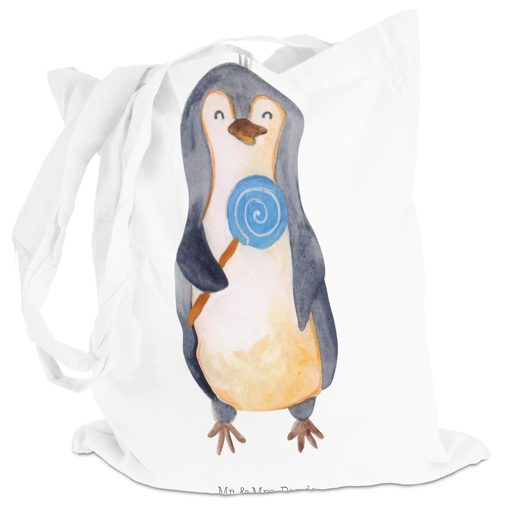 Tragetasche Pinguin Lolli Beuteltasche, Beutel, Einkaufstasche, Jutebeutel, Stoffbeutel, Pinguin, Pinguine, Lolli, Süßigkeiten, Blödsinn, Spruch, Rebell, Gauner, Ganove, Rabauke