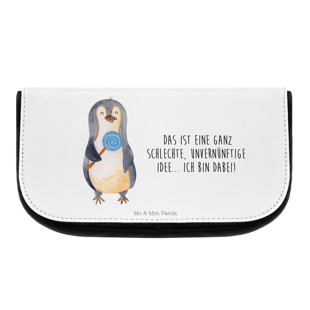 Kosmetiktasche Pinguin Lolli Kosmetikbeutel, Kulturtasche, Kulturbeutel, Schminktasche, Make-Up Tasche, Pinguin, Pinguine, Lolli, Süßigkeiten, Blödsinn, Spruch, Rebell, Gauner, Ganove, Rabauke