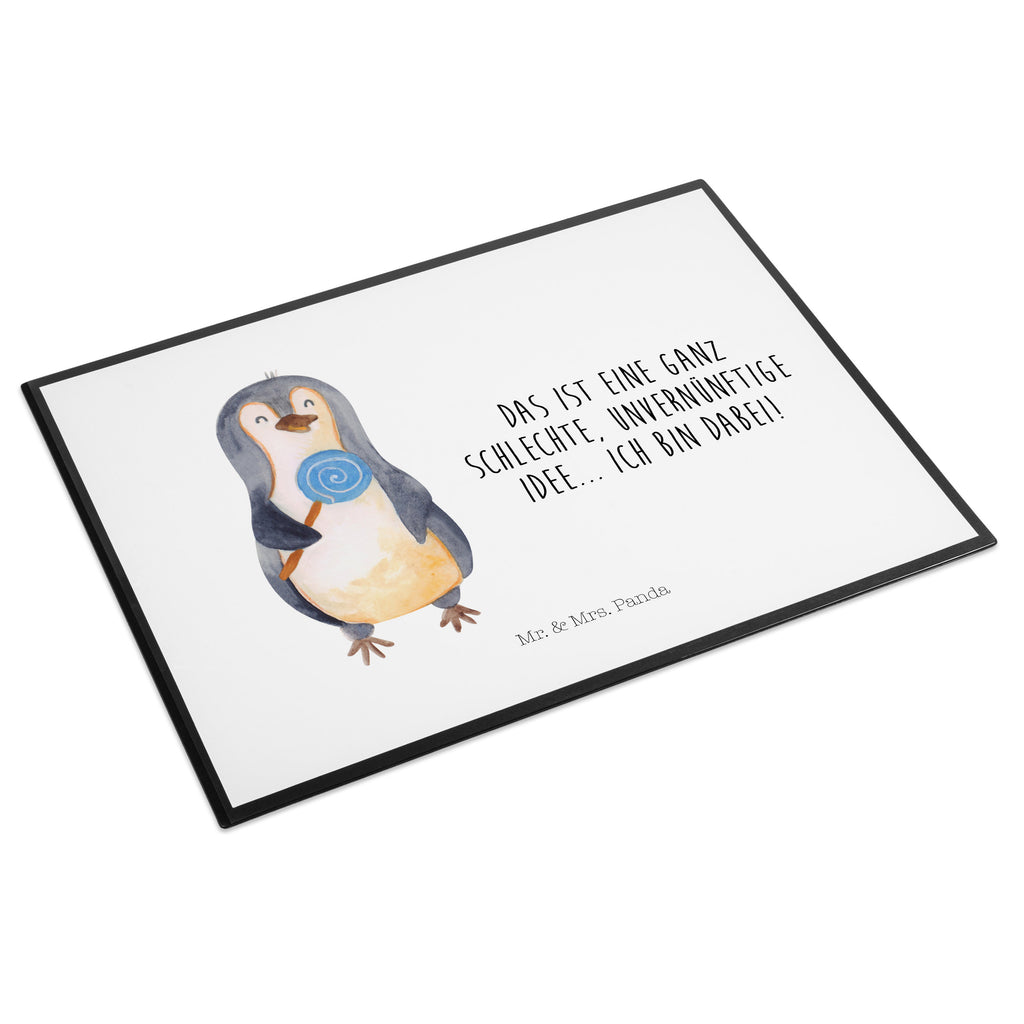 Schreibtischunterlage Pinguin Lolli Schreibunterlage, Schreibtischauflage, Bürobedarf, Büroartikel, Schreibwaren, Schreibtisch Unterlagen, Schreibtischunterlage Groß, Pinguin, Pinguine, Lolli, Süßigkeiten, Blödsinn, Spruch, Rebell, Gauner, Ganove, Rabauke