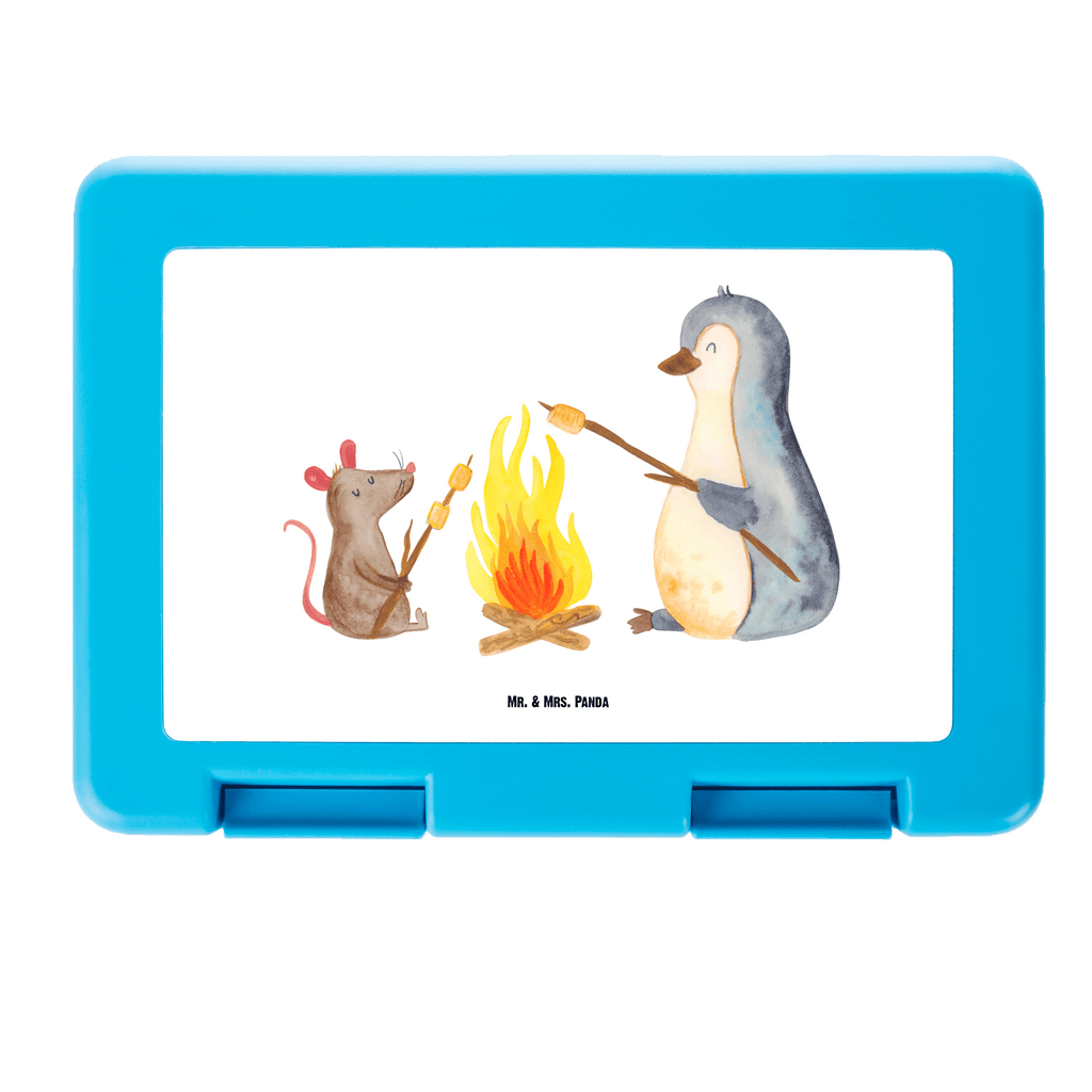 Brotdose Pinguin Lagerfeuer Brotbox, Snackbox, Lunch box, Butterbrotdose, Brotzeitbox, Pinguin, Maus, Pinguine, Lagerfeuer, Leben, Arbeit, Job, Motivation, Büro, Büroalltag, Lebensspruch, Lebensmotivation, Neustart, Liebe, grillen, Feuer, Marshmallows