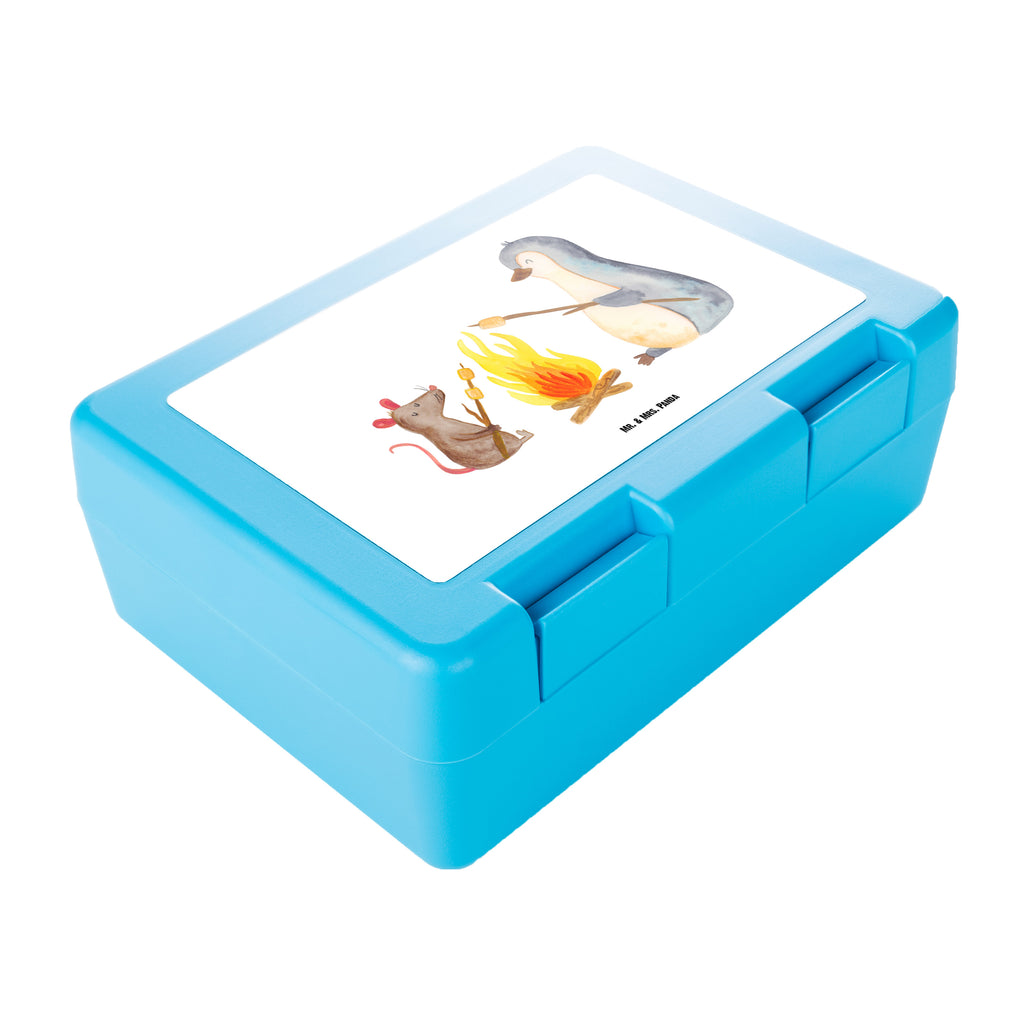 Brotdose Pinguin Lagerfeuer Brotbox, Snackbox, Lunch box, Butterbrotdose, Brotzeitbox, Pinguin, Maus, Pinguine, Lagerfeuer, Leben, Arbeit, Job, Motivation, Büro, Büroalltag, Lebensspruch, Lebensmotivation, Neustart, Liebe, grillen, Feuer, Marshmallows