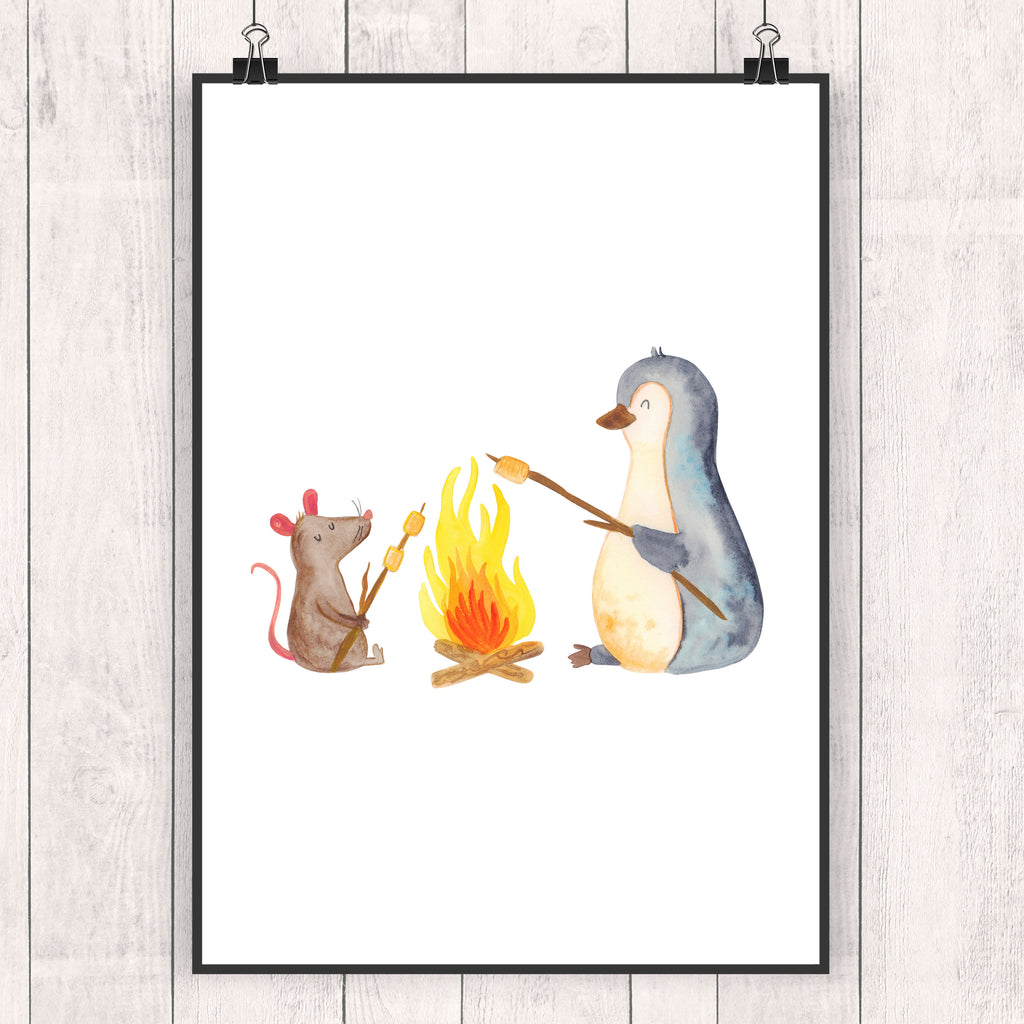 Poster Pinguin Lagerfeuer Poster, Wandposter, Bild, Wanddeko, Küchenposter, Kinderposter, Wanddeko Bild, Raumdekoration, Wanddekoration, Handgemaltes Poster, Mr. & Mrs. Panda Poster, Designposter, Kunstdruck, Posterdruck, Pinguin, Maus, Pinguine, Lagerfeuer, Leben, Arbeit, Job, Motivation, Büro, Büroalltag, Lebensspruch, Lebensmotivation, Neustart, Liebe, grillen, Feuer, Marshmallows