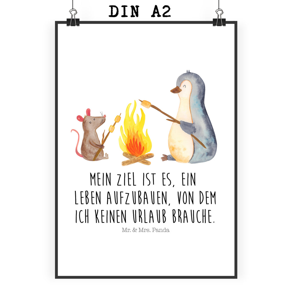 Poster Pinguin Lagerfeuer Poster, Wandposter, Bild, Wanddeko, Küchenposter, Kinderposter, Wanddeko Bild, Raumdekoration, Wanddekoration, Handgemaltes Poster, Mr. & Mrs. Panda Poster, Designposter, Kunstdruck, Posterdruck, Pinguin, Maus, Pinguine, Lagerfeuer, Leben, Arbeit, Job, Motivation, Büro, Büroalltag, Lebensspruch, Lebensmotivation, Neustart, Liebe, grillen, Feuer, Marshmallows