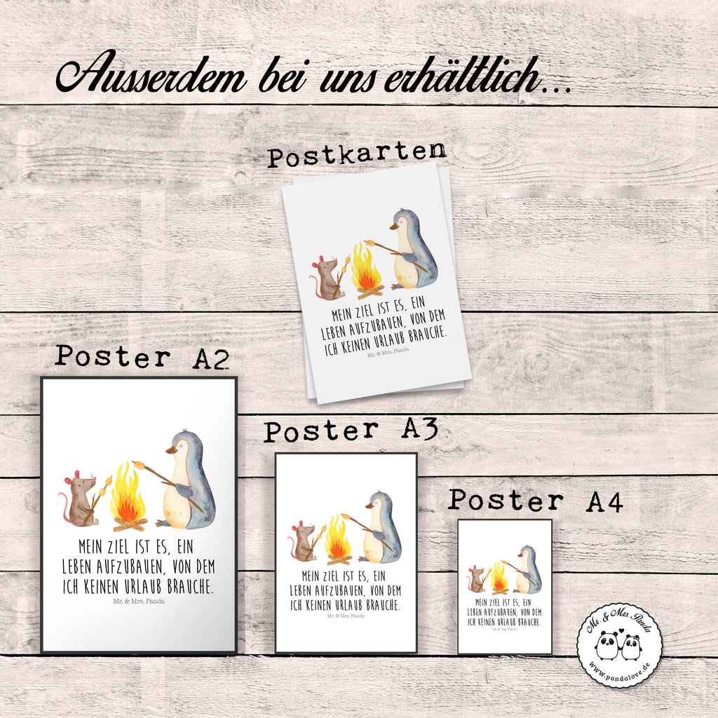 Poster Pinguin Lagerfeuer Poster, Wandposter, Bild, Wanddeko, Küchenposter, Kinderposter, Wanddeko Bild, Raumdekoration, Wanddekoration, Handgemaltes Poster, Mr. & Mrs. Panda Poster, Designposter, Kunstdruck, Posterdruck, Pinguin, Maus, Pinguine, Lagerfeuer, Leben, Arbeit, Job, Motivation, Büro, Büroalltag, Lebensspruch, Lebensmotivation, Neustart, Liebe, grillen, Feuer, Marshmallows