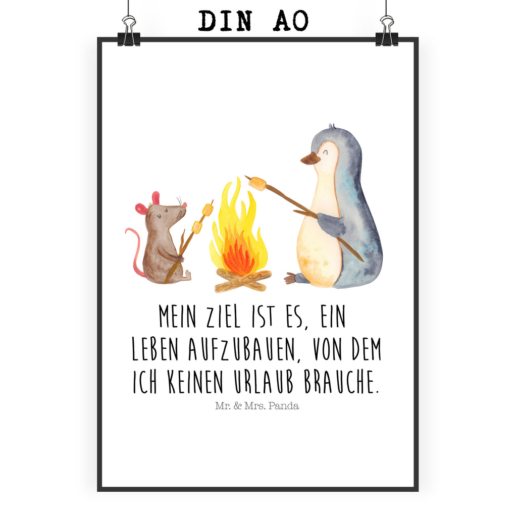 Poster Pinguin Lagerfeuer Poster, Wandposter, Bild, Wanddeko, Küchenposter, Kinderposter, Wanddeko Bild, Raumdekoration, Wanddekoration, Handgemaltes Poster, Mr. & Mrs. Panda Poster, Designposter, Kunstdruck, Posterdruck, Pinguin, Maus, Pinguine, Lagerfeuer, Leben, Arbeit, Job, Motivation, Büro, Büroalltag, Lebensspruch, Lebensmotivation, Neustart, Liebe, grillen, Feuer, Marshmallows