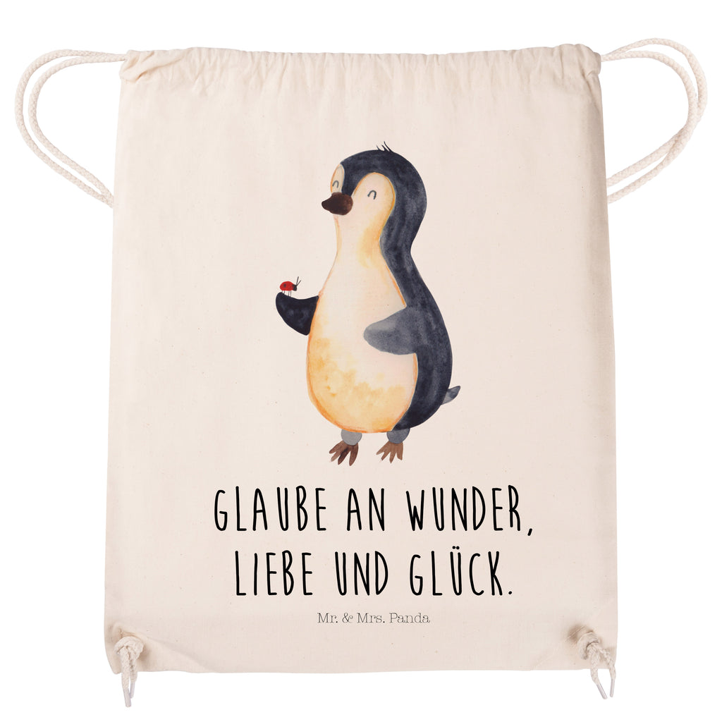 Sportbeutel Pinguin Marienkäfer Turnbeutel, Beutel, Sporttasche, Tasche, Stoffbeutel, Pinguin, Pinguine, Marienkäfer, Liebe, Wunder, Glück, Freude, Lebensfreude