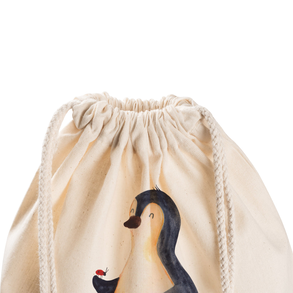 Sportbeutel Pinguin Marienkäfer Turnbeutel, Beutel, Sporttasche, Tasche, Stoffbeutel, Pinguin, Pinguine, Marienkäfer, Liebe, Wunder, Glück, Freude, Lebensfreude