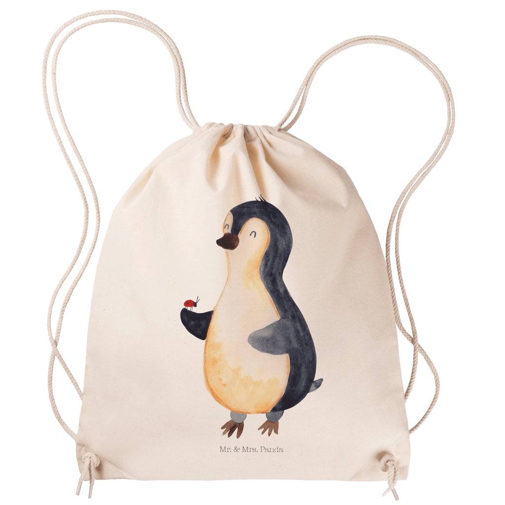 Sportbeutel Pinguin Marienkäfer Turnbeutel, Beutel, Sporttasche, Tasche, Stoffbeutel, Pinguin, Pinguine, Marienkäfer, Liebe, Wunder, Glück, Freude, Lebensfreude