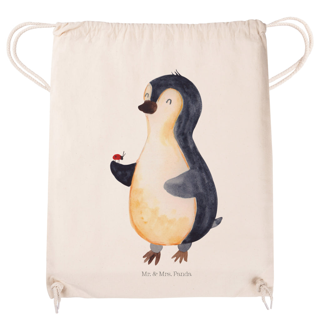 Sportbeutel Pinguin Marienkäfer Turnbeutel, Beutel, Sporttasche, Tasche, Stoffbeutel, Pinguin, Pinguine, Marienkäfer, Liebe, Wunder, Glück, Freude, Lebensfreude