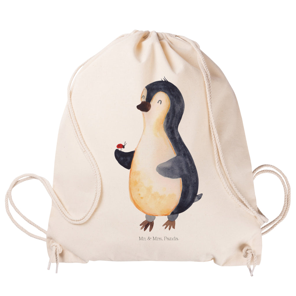Sportbeutel Pinguin Marienkäfer Turnbeutel, Beutel, Sporttasche, Tasche, Stoffbeutel, Pinguin, Pinguine, Marienkäfer, Liebe, Wunder, Glück, Freude, Lebensfreude