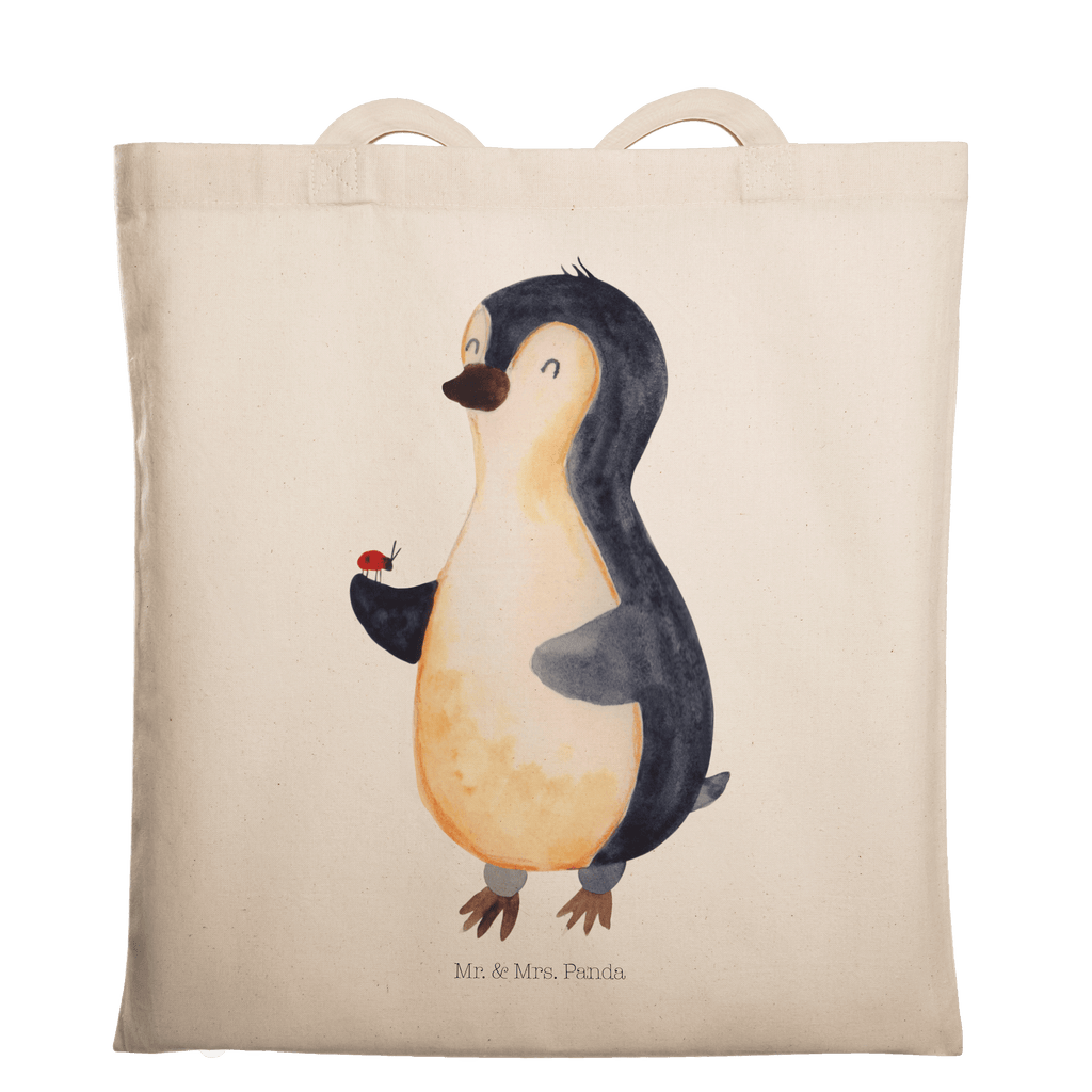 Tragetasche Pinguin Marienkäfer Beuteltasche, Beutel, Einkaufstasche, Jutebeutel, Stoffbeutel, Pinguin, Pinguine, Marienkäfer, Liebe, Wunder, Glück, Freude, Lebensfreude