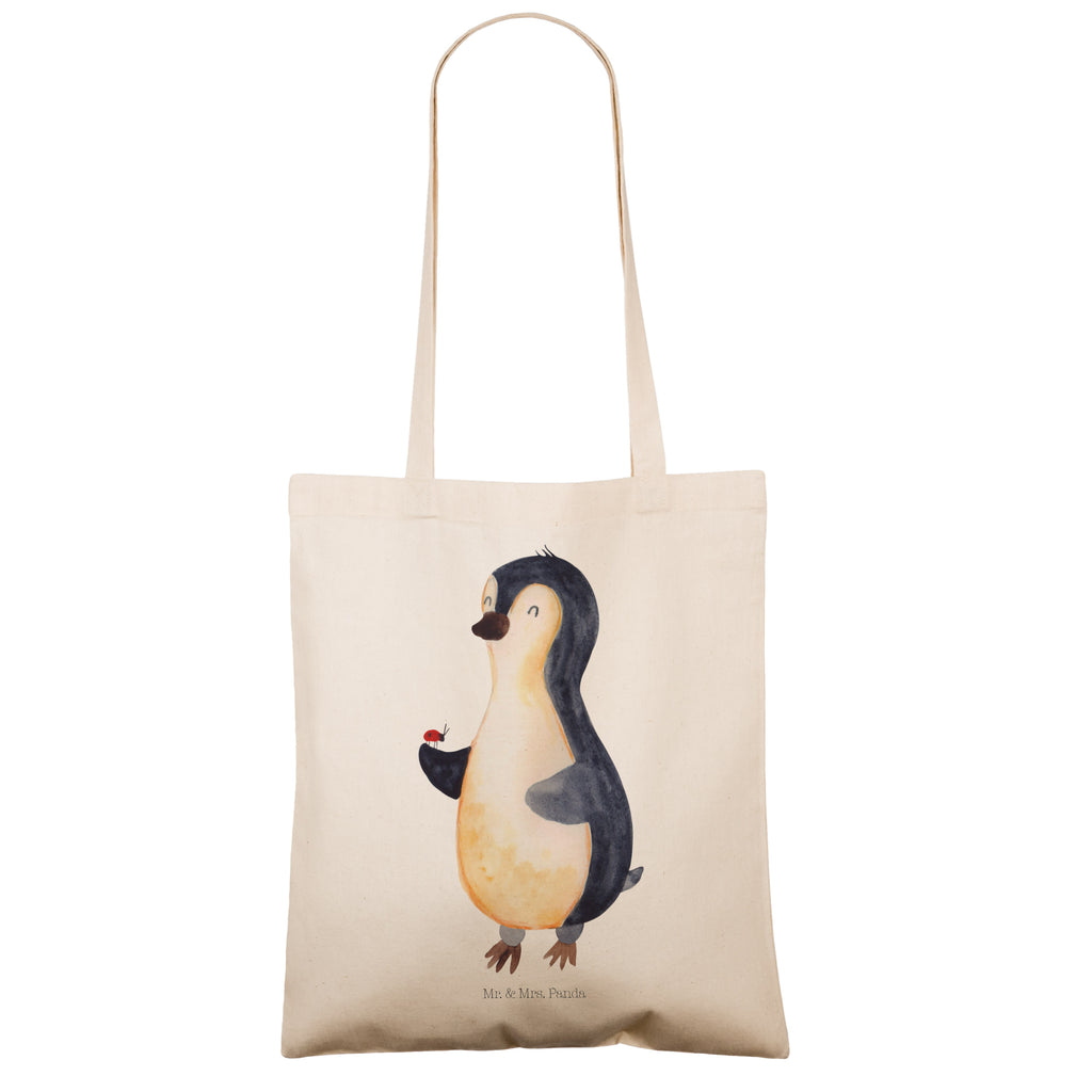 Tragetasche Pinguin Marienkäfer Beuteltasche, Beutel, Einkaufstasche, Jutebeutel, Stoffbeutel, Pinguin, Pinguine, Marienkäfer, Liebe, Wunder, Glück, Freude, Lebensfreude