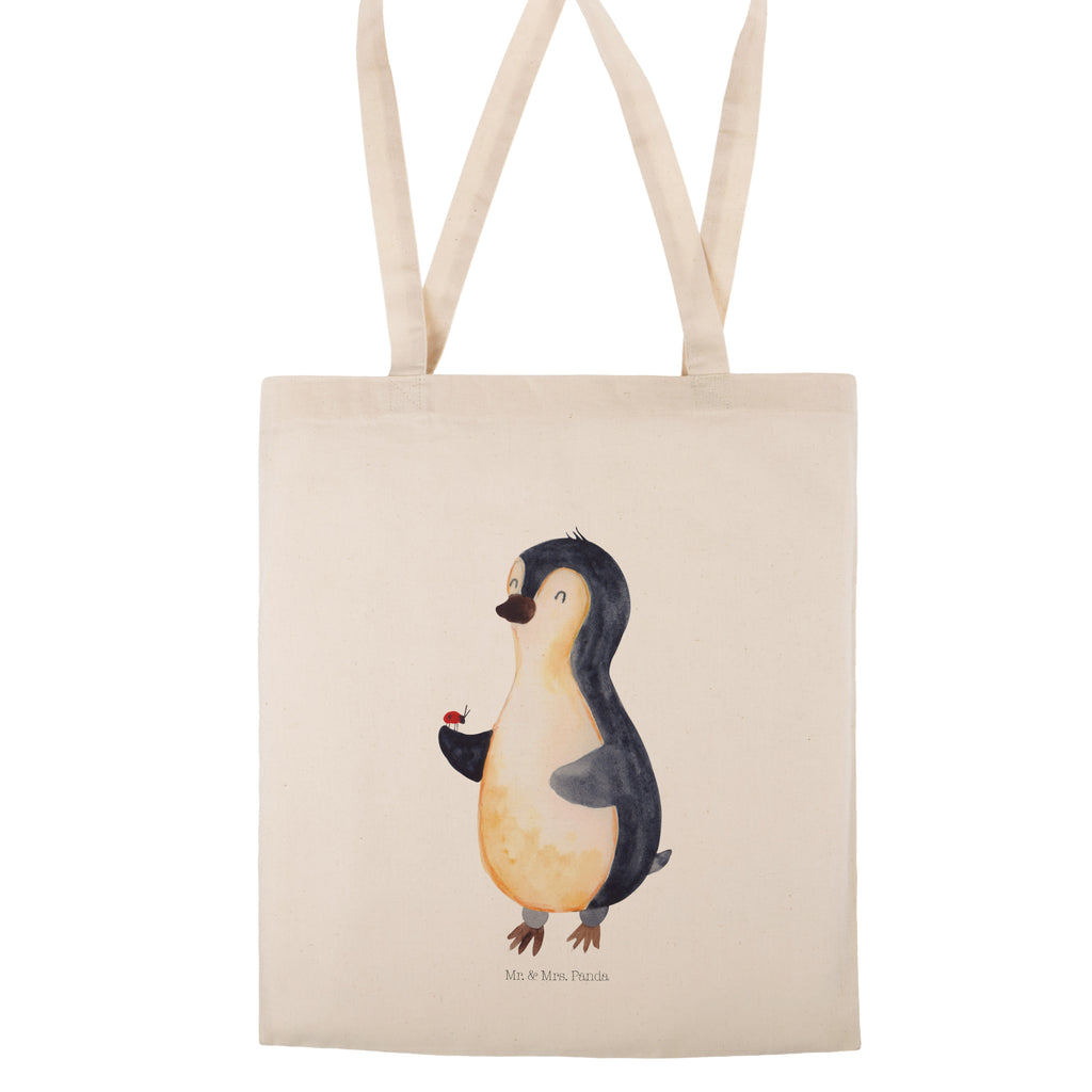 Tragetasche Pinguin Marienkäfer Beuteltasche, Beutel, Einkaufstasche, Jutebeutel, Stoffbeutel, Pinguin, Pinguine, Marienkäfer, Liebe, Wunder, Glück, Freude, Lebensfreude