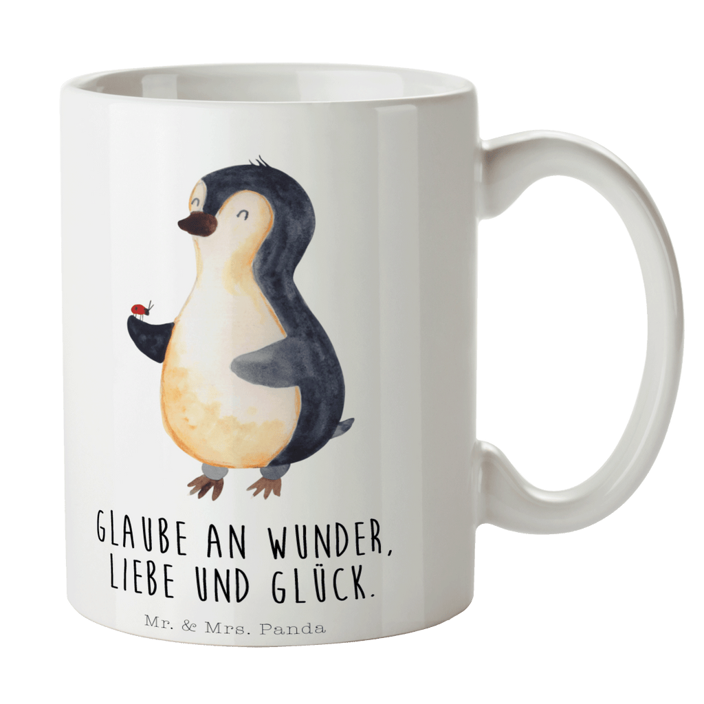 Tasse Pinguin Marienkäfer Pinguin, Pinguine, Marienkäfer, Liebe, Wunder, Glück, Freude, Lebensfreude Becher, Kaffeetasse, Kaffeebecher, Tee, Frühstück, Büro  Pinguin