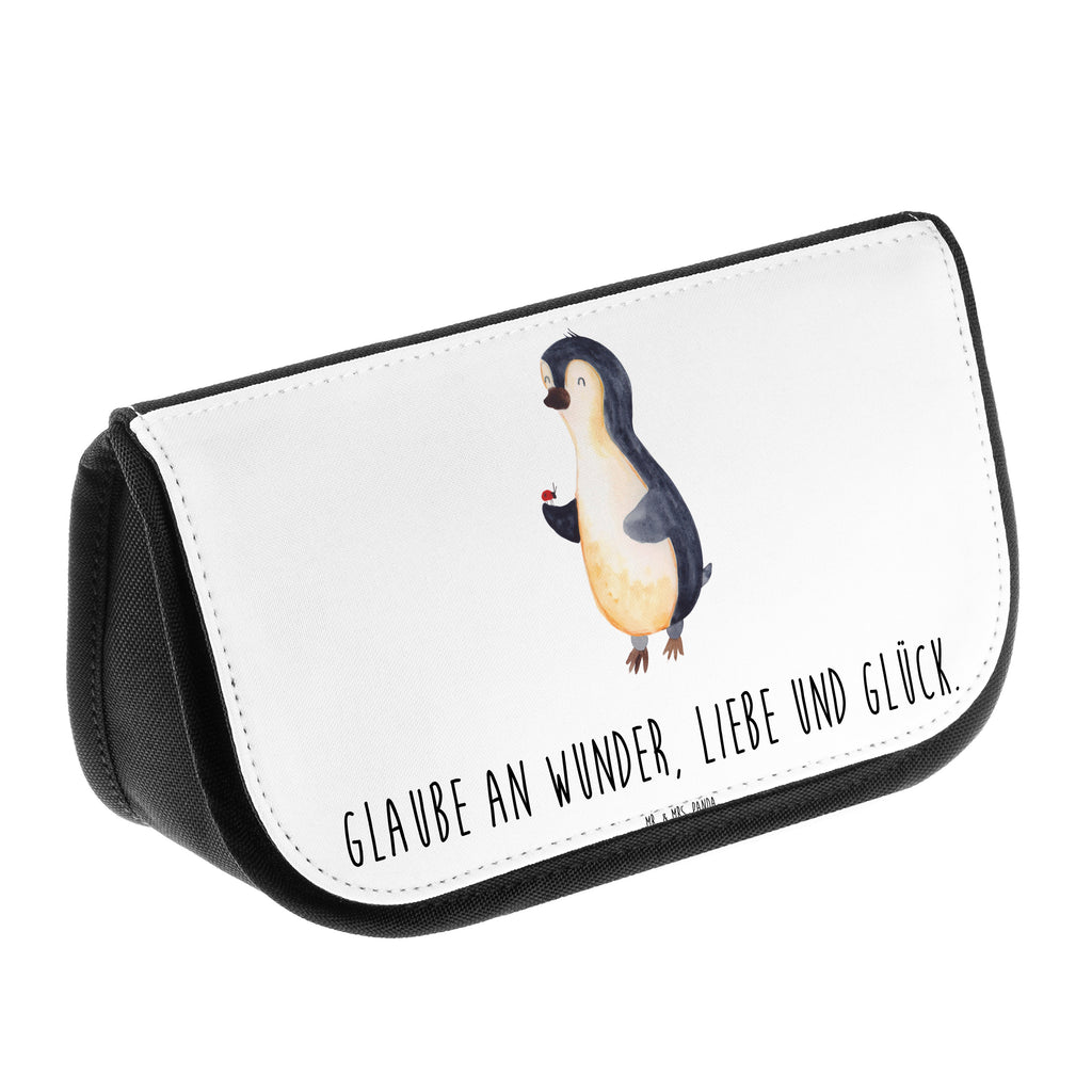 Kosmetiktasche Pinguin Marienkäfer Kosmetikbeutel, Kulturtasche, Kulturbeutel, Schminktasche, Make-Up Tasche, Pinguin, Pinguine, Marienkäfer, Liebe, Wunder, Glück, Freude, Lebensfreude