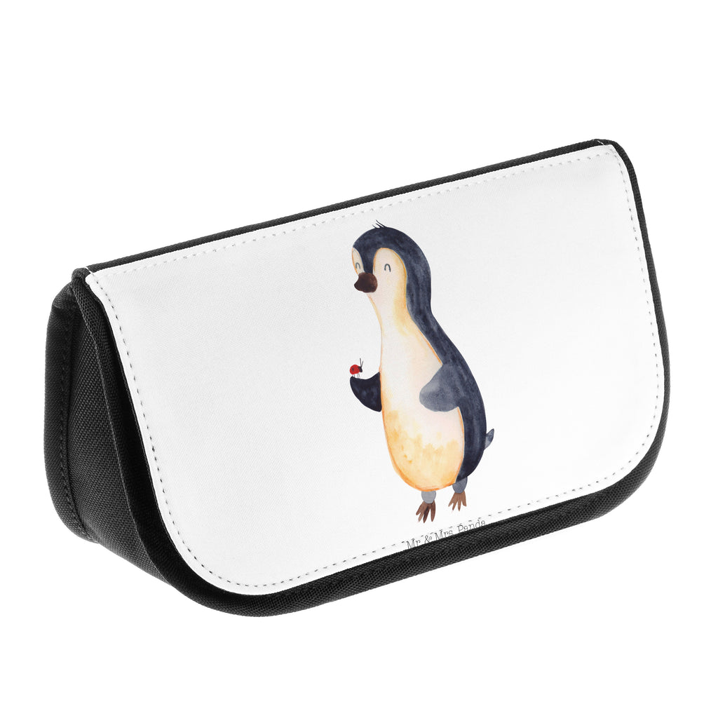 Kosmetiktasche Pinguin Marienkäfer Kosmetikbeutel, Kulturtasche, Kulturbeutel, Schminktasche, Make-Up Tasche, Pinguin, Pinguine, Marienkäfer, Liebe, Wunder, Glück, Freude, Lebensfreude