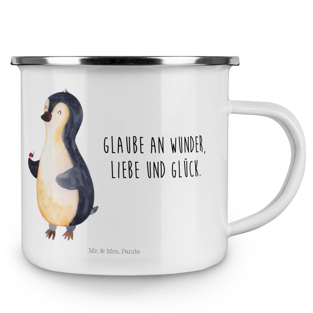 Camping Emaille Tasse Pinguin Marienkäfer Campingtasse, Trinkbecher, Metalltasse, Outdoor Tasse, Emaille Trinkbecher, Blechtasse Outdoor, Emaille Campingbecher, Edelstahl Trinkbecher, Metalltasse für Camping, Kaffee Blechtasse, Camping Tasse Metall, Pinguin, Pinguine, Marienkäfer, Liebe, Wunder, Glück, Freude, Lebensfreude