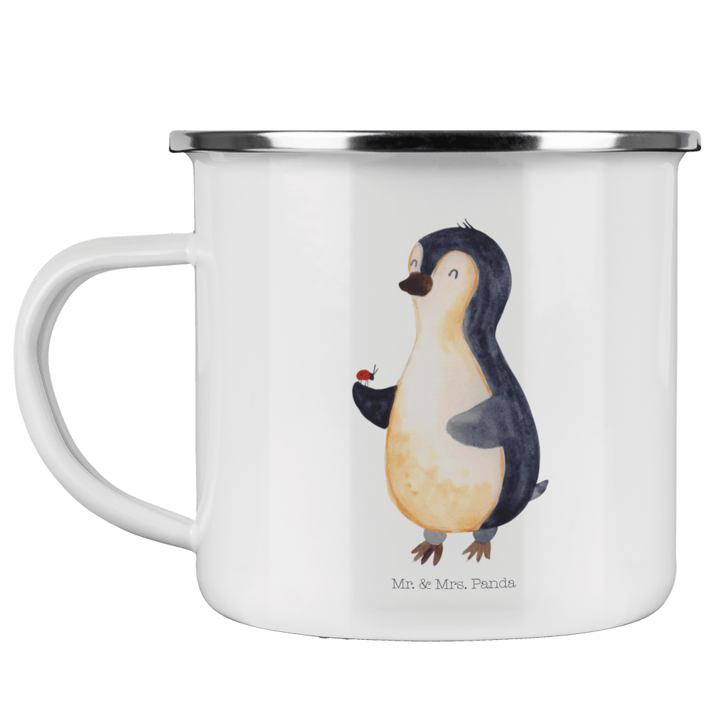 Camping Emaille Tasse Pinguin Marienkäfer Campingtasse, Trinkbecher, Metalltasse, Outdoor Tasse, Emaille Trinkbecher, Blechtasse Outdoor, Emaille Campingbecher, Edelstahl Trinkbecher, Metalltasse für Camping, Kaffee Blechtasse, Camping Tasse Metall, Pinguin, Pinguine, Marienkäfer, Liebe, Wunder, Glück, Freude, Lebensfreude