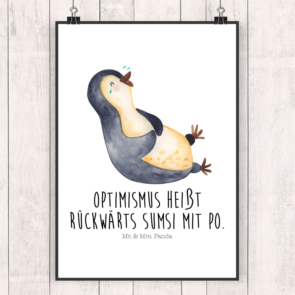 Poster Pinguin lachend Poster, Wandposter, Bild, Wanddeko, Küchenposter, Kinderposter, Wanddeko Bild, Raumdekoration, Wanddekoration, Handgemaltes Poster, Mr. & Mrs. Panda Poster, Designposter, Kunstdruck, Posterdruck, Pinguin, Pinguine, lustiger Spruch, Optimismus, Fröhlich, Lachen, Humor, Fröhlichkeit