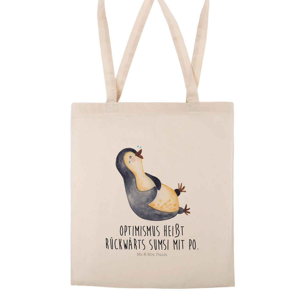 Tragetasche Pinguin lachend Beuteltasche, Beutel, Einkaufstasche, Jutebeutel, Stoffbeutel, Pinguin, Pinguine, lustiger Spruch, Optimismus, Fröhlich, Lachen, Humor, Fröhlichkeit