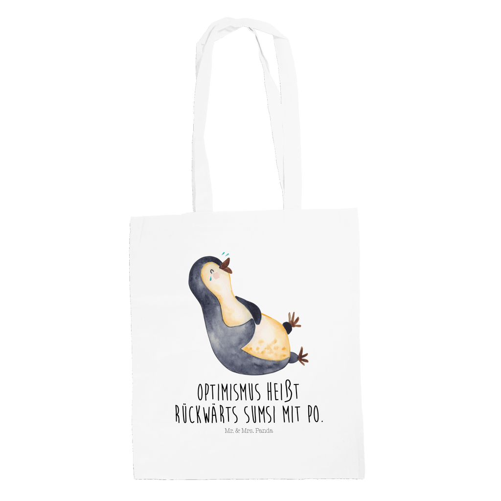 Tragetasche Pinguin lachend Beuteltasche, Beutel, Einkaufstasche, Jutebeutel, Stoffbeutel, Pinguin, Pinguine, lustiger Spruch, Optimismus, Fröhlich, Lachen, Humor, Fröhlichkeit