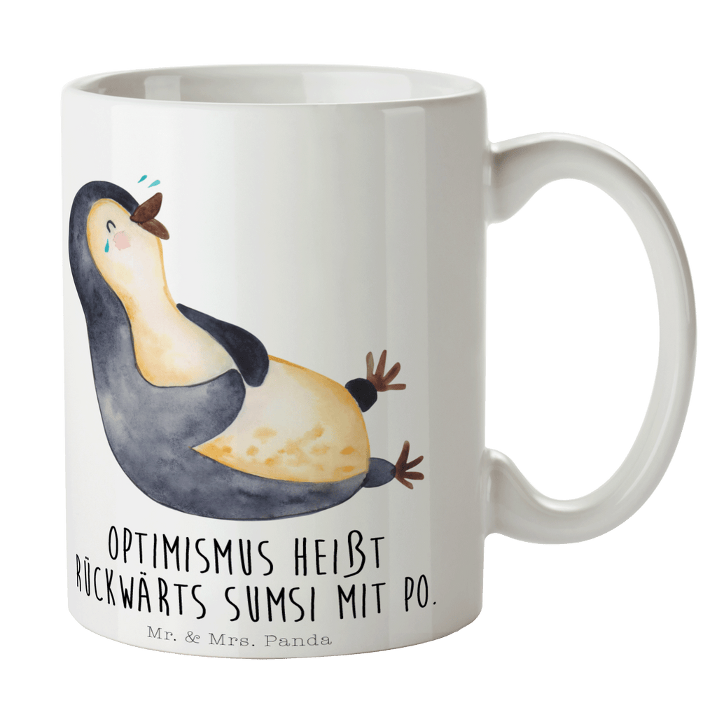 Tasse Pinguin lachend Pinguin, Pinguine, lustiger Spruch, Optimismus, Fröhlich, Lachen, Humor, Fröhlichkeit Becher, Kaffeetasse, Kaffeebecher, Tee, Frühstück, Büro  Pinguin
