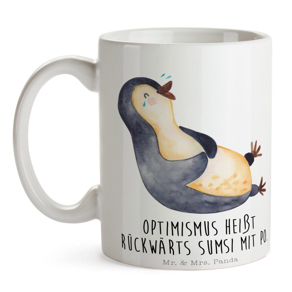 Tasse Pinguin lachend Pinguin, Pinguine, lustiger Spruch, Optimismus, Fröhlich, Lachen, Humor, Fröhlichkeit Becher, Kaffeetasse, Kaffeebecher, Tee, Frühstück, Büro  Pinguin