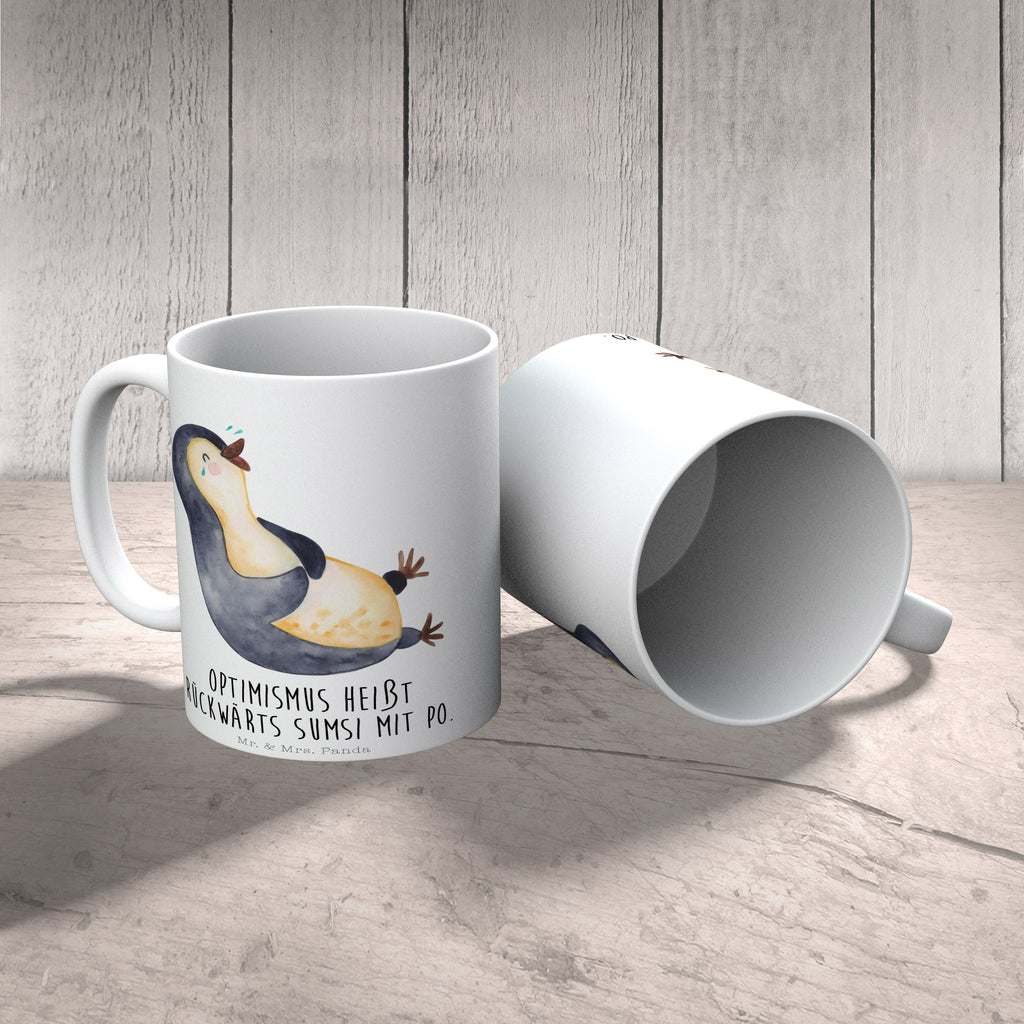 Tasse Pinguin lachend Pinguin, Pinguine, lustiger Spruch, Optimismus, Fröhlich, Lachen, Humor, Fröhlichkeit Becher, Kaffeetasse, Kaffeebecher, Tee, Frühstück, Büro  Pinguin